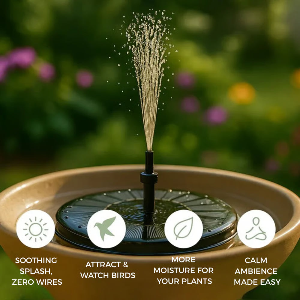 SolarNest Bird Bath Fountain