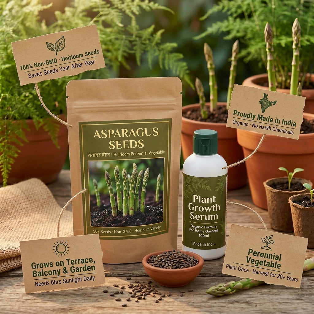 Asparagus Garden Kit — 2 Seed Packets + 2 Serums FREE