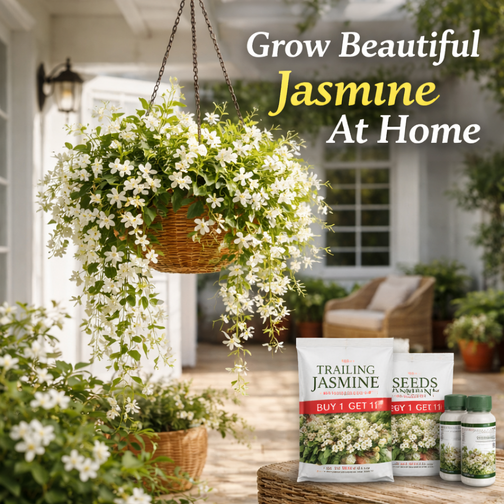 Trailing Jasmine Seeds – Buy 1 Get 1 Free | 2 Plant Growth Serums Included