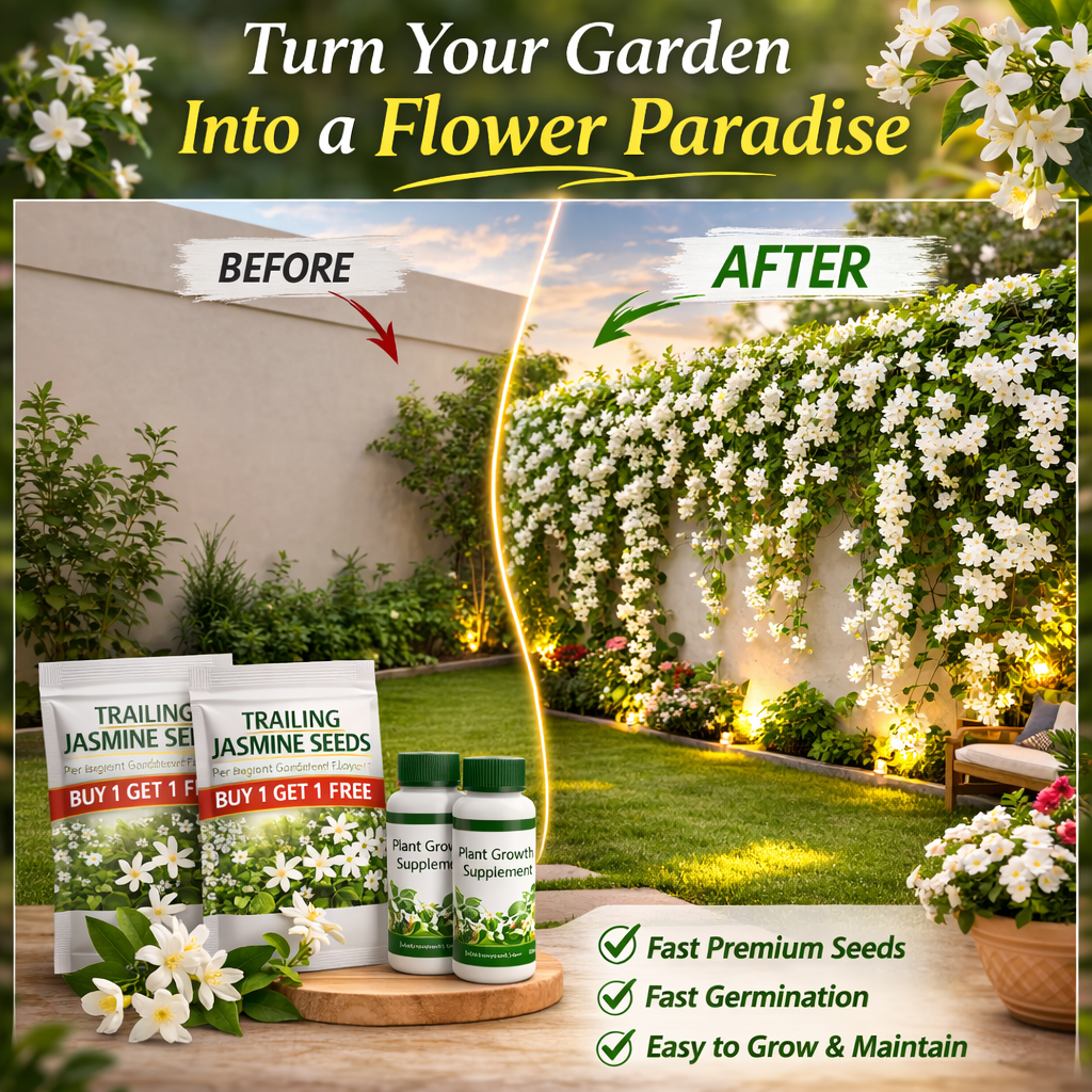 Trailing Jasmine Seeds – Buy 1 Get 1 Free | 2 Plant Growth Serums Included