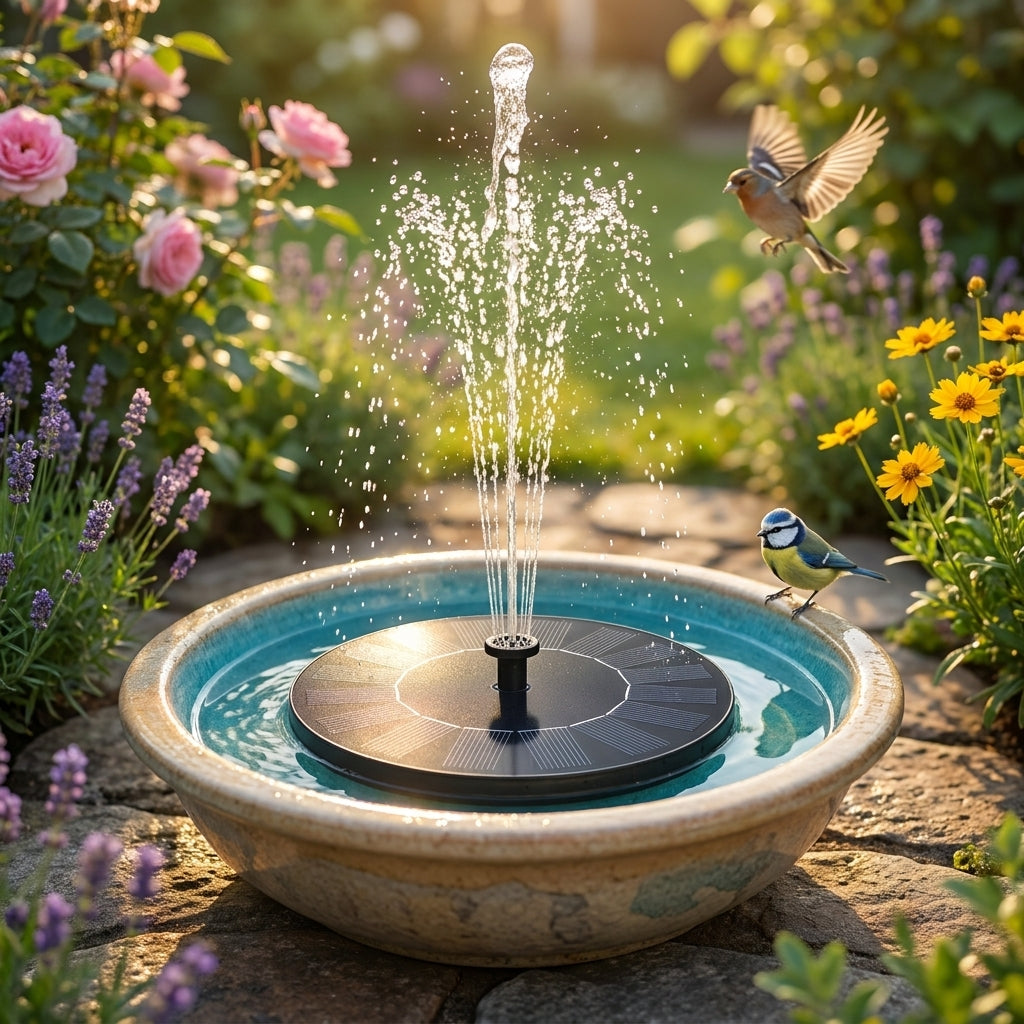 SolarNest Bird Bath Fountain