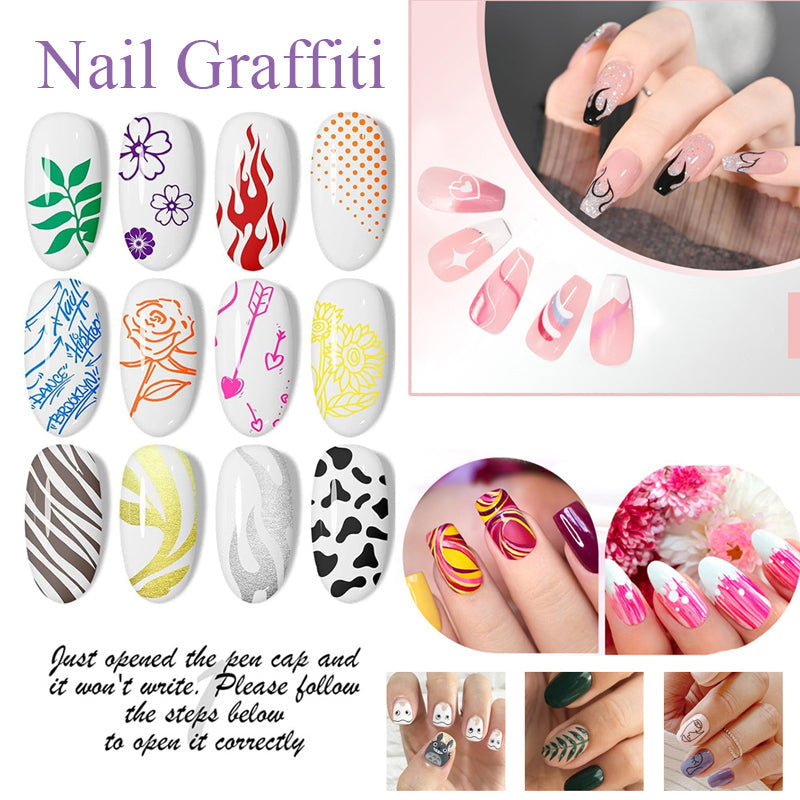 Nail Art Pens Set of 12 Colors